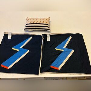 West Elm pillow covers (20x20) and pottery barn needlepoint pillow